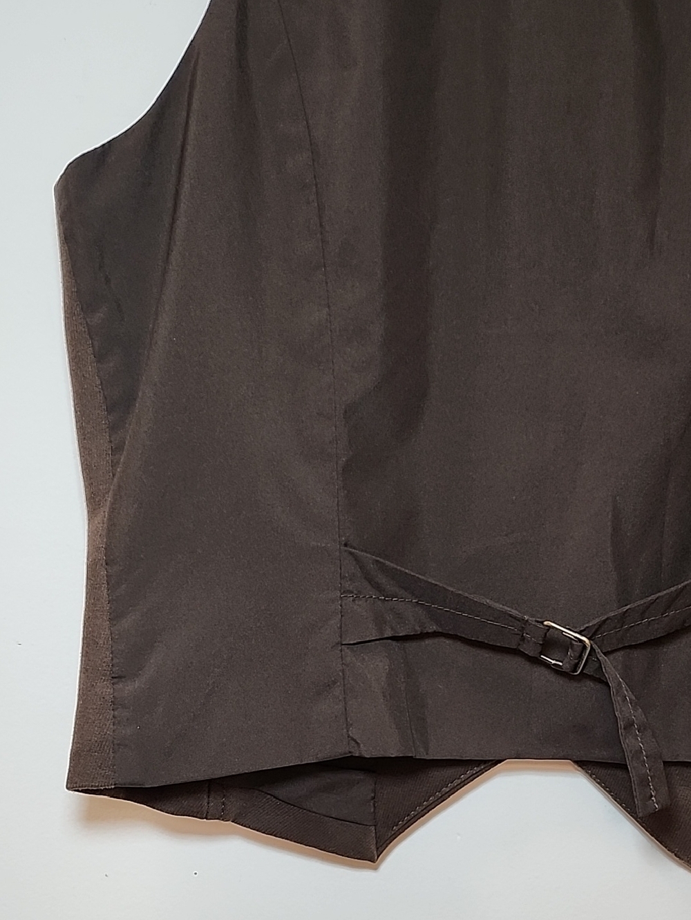 Tommy Hilfiger Y2K Chocolate tailored vest V-neckline pockets single button Sz 6 - Picture 12 of 16